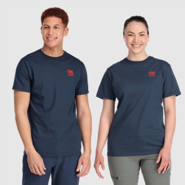Outdoor Research Lockup Chest Logo T-Shirt Naval Blue/Cranberry