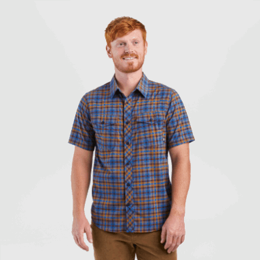 Outdoor Research Men's Wanderer S/S Shirt Classic Blue Plaid