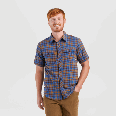 Outdoor Research Men's Wanderer S/S Shirt Classic Blue Plaid