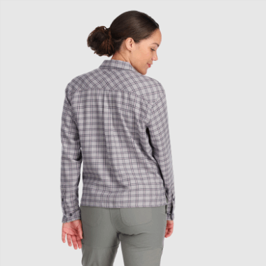 Outdoor Research Women's Feedback Flannel Shirt Light Ash Plaid