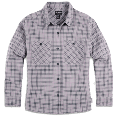 Outdoor Research Women's Feedback Flannel Shirt Light Ash Plaid