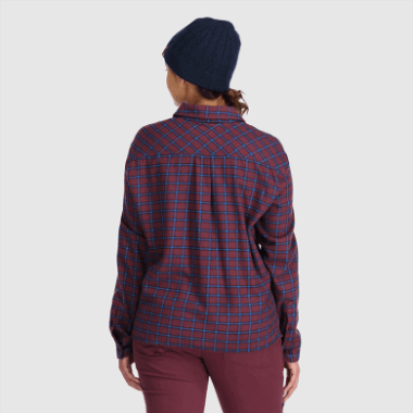 Outdoor Research Women's Feedback Flannel Shirt Light Kalamata Plaid