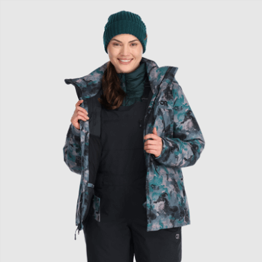 Outdoor Research Women's Snowcrew Reveler Jacket Nimbus Watercolor
