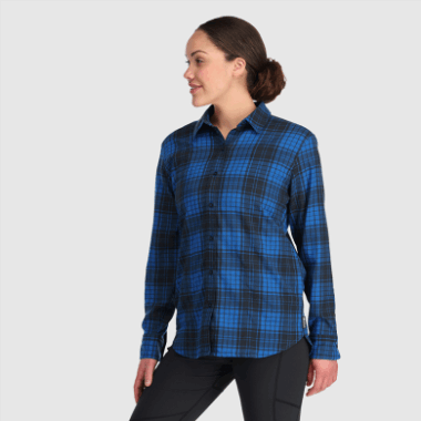Outdoor Research Women's Kulshan Flannel Shirt Classic Blue Plaid
