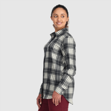 Outdoor Research Women's Kulshan Flannel Shirt Sand Plaid
