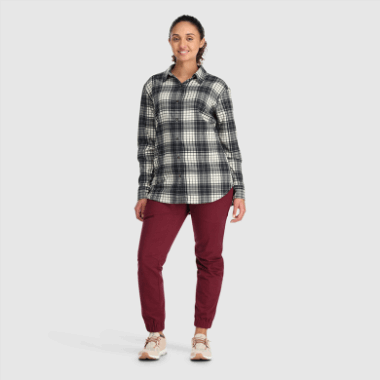 Outdoor Research Women's Kulshan Flannel Shirt Sand Plaid