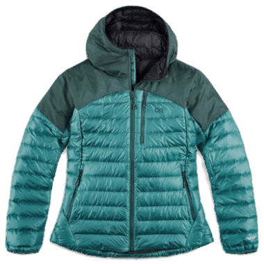 Outdoor Research Women's Helium Down Hoodie Deep Lake/Treeline