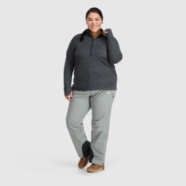 Outdoor Research Women's Alpine Onset Merino 150 Half Zip-Plus Charcoal Heather