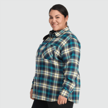 Outdoor Research Women's Feedback Flannel Shirt-Plus Deep Lake Plaid