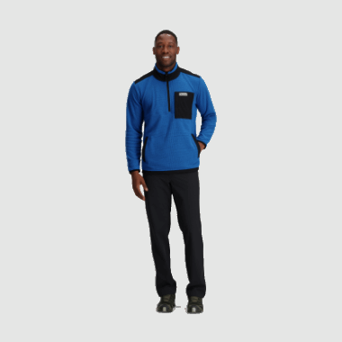 Outdoor Research Men's Trail Mix Quarter Zip Pullover Classic Blue