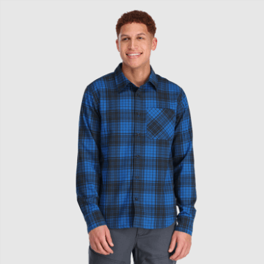 Outdoor Research Men's Kulshan Flannel Shirt Classic Blue Plaid