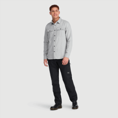 Outdoor Research Men's Feedback Flannel Shirt Light Light Pewter