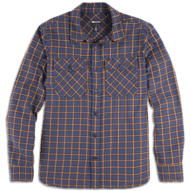 Outdoor Research Men's Feedback Flannel Shirt Light Naval Blue Plaid