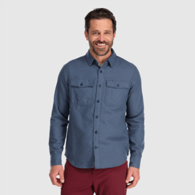 Outdoor Research Men's Feedback Flannel Shirt Light Nimbus