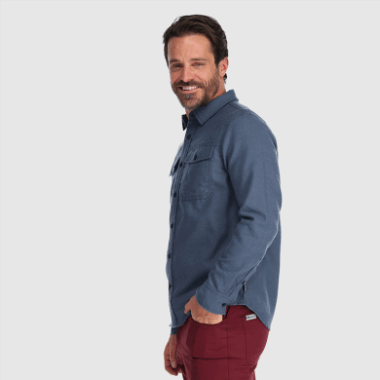 Outdoor Research Men's Feedback Flannel Shirt Light Nimbus