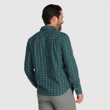 Outdoor Research Men's Feedback Flannel Shirt Light Treeline Plaid