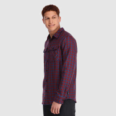 Outdoor Research Men's Feedback Flannel Shirt Light Kalamata Plaid