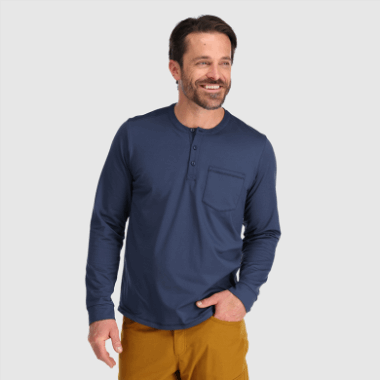 Outdoor Research Men's Baritone L/S Henley Naval Blue