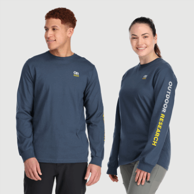 Outdoor Research Or Lockup Chest Logo L/S Tee Naval Blue/Larch